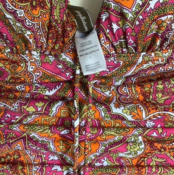 Tommy Bahama Vibrant Paisley Halter Swimsuit 4 Euc Box 1 - Picture 3 of 5